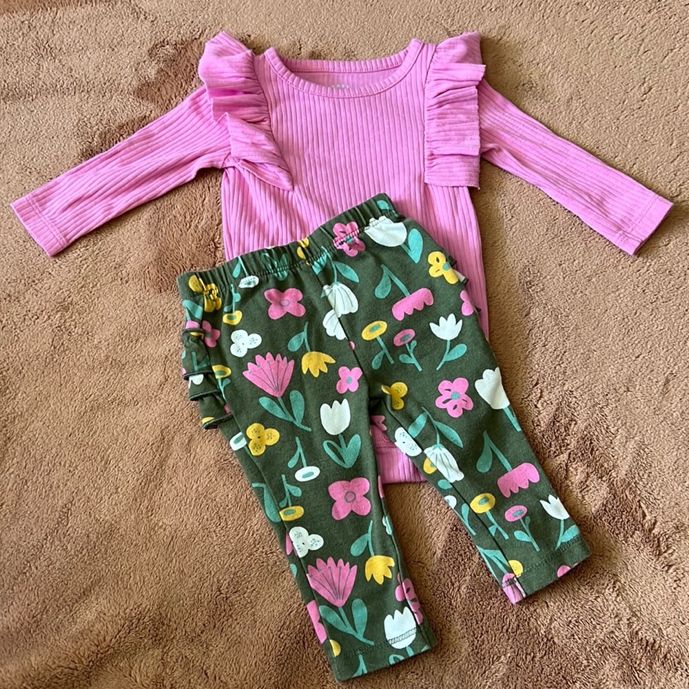 0-3 Months Cat & Jack Floral Long Sleeve Outfit
